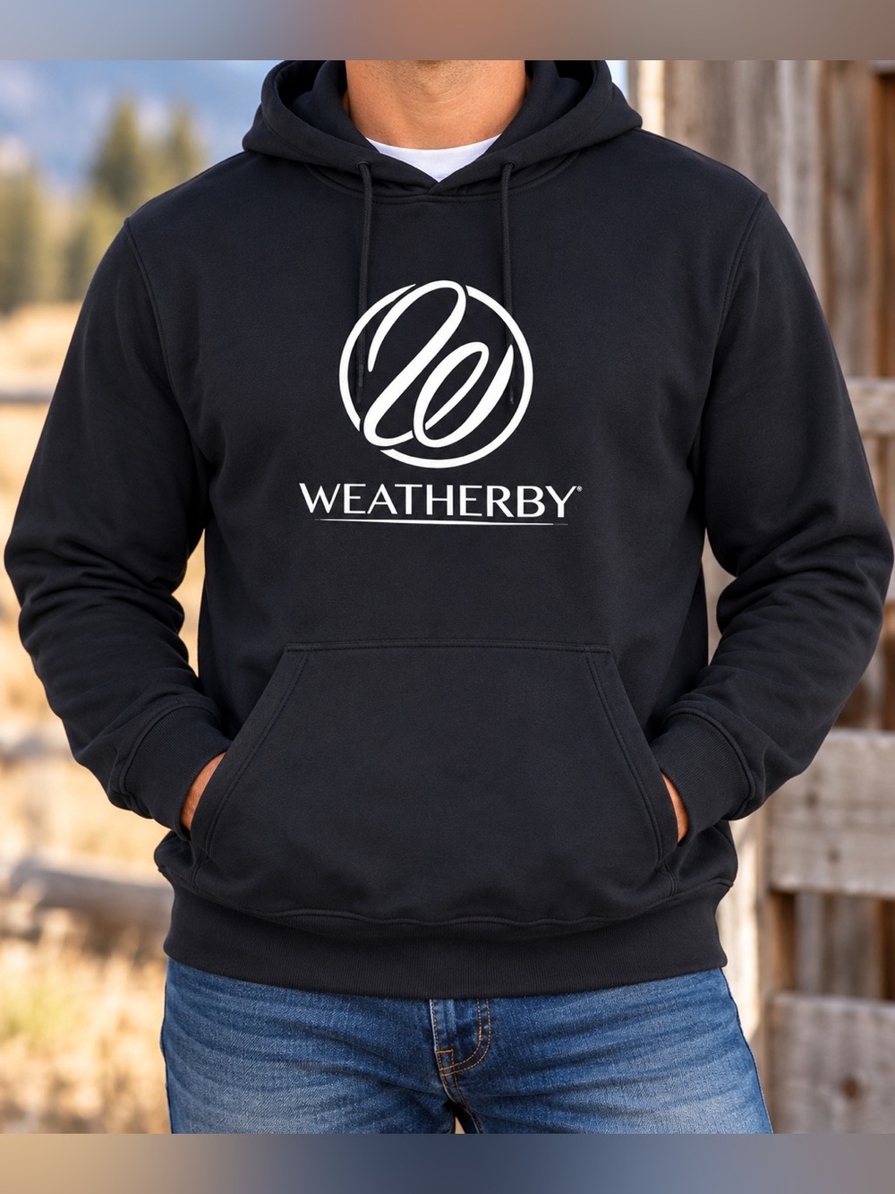 NWOT Sport-Tek Men's Black WEATHERBY Logo Crewneck Hoodie- size XXL